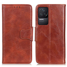 Coque Portefeuille Livre Cuir Etui Clapet M02L pour Xiaomi Redmi K50 5G Marron