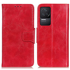 Coque Portefeuille Livre Cuir Etui Clapet M02L pour Xiaomi Redmi K50 5G Rouge