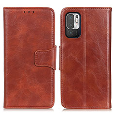 Coque Portefeuille Livre Cuir Etui Clapet M02L pour Xiaomi Redmi Note 10T 5G Marron