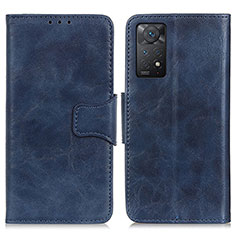 Coque Portefeuille Livre Cuir Etui Clapet M02L pour Xiaomi Redmi Note 11 Pro 4G Bleu