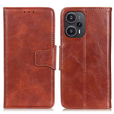 Coque Portefeuille Livre Cuir Etui Clapet M02L pour Xiaomi Redmi Note 12 Turbo 5G Marron