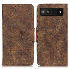 Coque Portefeuille Livre Cuir Etui Clapet M03L pour Google Pixel 6a 5G Marron