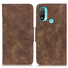 Coque Portefeuille Livre Cuir Etui Clapet M03L pour Motorola Moto E30 Marron