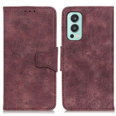 Coque Portefeuille Livre Cuir Etui Clapet M03L pour OnePlus Nord 2 5G Violet