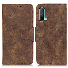 Coque Portefeuille Livre Cuir Etui Clapet M03L pour OnePlus Nord CE 5G Marron