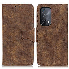 Coque Portefeuille Livre Cuir Etui Clapet M03L pour Oppo A54 5G Marron