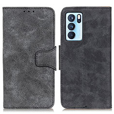 Coque Portefeuille Livre Cuir Etui Clapet M03L pour Oppo Reno6 Pro 5G India Noir