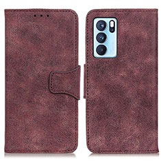 Coque Portefeuille Livre Cuir Etui Clapet M03L pour Oppo Reno6 Pro 5G India Violet