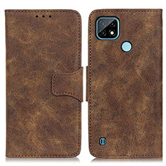 Coque Portefeuille Livre Cuir Etui Clapet M03L pour Realme C21 Marron