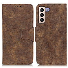 Coque Portefeuille Livre Cuir Etui Clapet M03L pour Samsung Galaxy S21 5G Marron