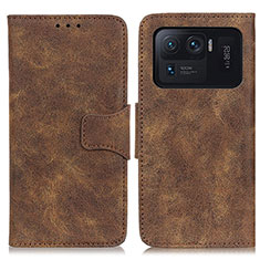 Coque Portefeuille Livre Cuir Etui Clapet M03L pour Xiaomi Mi 11 Ultra 5G Marron