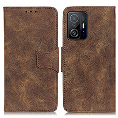 Coque Portefeuille Livre Cuir Etui Clapet M03L pour Xiaomi Mi 11T 5G Marron