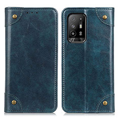 Coque Portefeuille Livre Cuir Etui Clapet M04L pour Oppo A94 5G Bleu