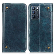 Coque Portefeuille Livre Cuir Etui Clapet M04L pour Oppo Reno6 5G Bleu