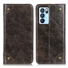 Coque Portefeuille Livre Cuir Etui Clapet M04L pour Oppo Reno6 Pro 5G India Bronze