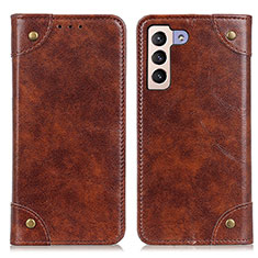 Coque Portefeuille Livre Cuir Etui Clapet M04L pour Samsung Galaxy S21 5G Marron