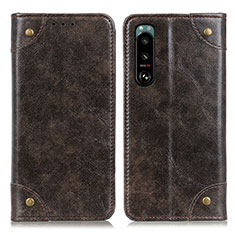 Coque Portefeuille Livre Cuir Etui Clapet M04L pour Sony Xperia 5 III Bronze