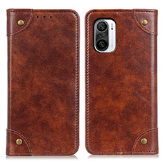 Coque Portefeuille Livre Cuir Etui Clapet M04L pour Xiaomi Poco F3 5G Marron