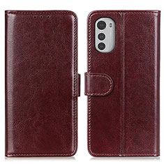 Coque Portefeuille Livre Cuir Etui Clapet M05L pour Motorola Moto E32 Marron