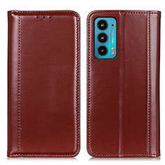 Coque Portefeuille Livre Cuir Etui Clapet M05L pour Motorola Moto Edge 20 5G Marron