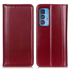 Coque Portefeuille Livre Cuir Etui Clapet M05L pour Motorola Moto Edge 20 Pro 5G Rouge