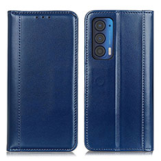 Coque Portefeuille Livre Cuir Etui Clapet M05L pour Motorola Moto Edge (2021) 5G Bleu