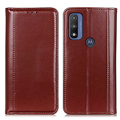 Coque Portefeuille Livre Cuir Etui Clapet M05L pour Motorola Moto G Pure Marron