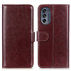 Coque Portefeuille Livre Cuir Etui Clapet M05L pour Motorola Moto G62 5G Marron