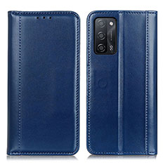 Coque Portefeuille Livre Cuir Etui Clapet M05L pour Oppo A55 5G Bleu