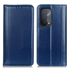 Coque Portefeuille Livre Cuir Etui Clapet M05L pour Oppo A74 5G Bleu