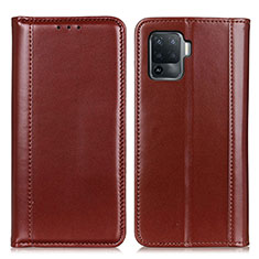 Coque Portefeuille Livre Cuir Etui Clapet M05L pour Oppo Reno5 F Marron