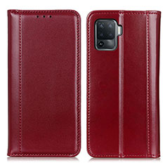 Coque Portefeuille Livre Cuir Etui Clapet M05L pour Oppo Reno5 Lite Rouge