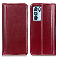 Coque Portefeuille Livre Cuir Etui Clapet M05L pour Oppo Reno6 Pro 5G India Rouge