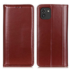 Coque Portefeuille Livre Cuir Etui Clapet M05L pour Samsung Galaxy A03 Marron