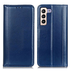 Coque Portefeuille Livre Cuir Etui Clapet M05L pour Samsung Galaxy S21 FE 5G Bleu