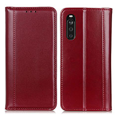 Coque Portefeuille Livre Cuir Etui Clapet M05L pour Sony Xperia 10 III Lite Rouge