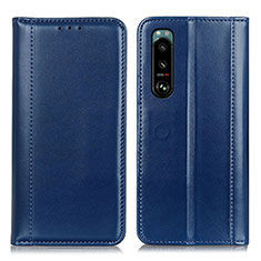 Coque Portefeuille Livre Cuir Etui Clapet M05L pour Sony Xperia 5 III Bleu