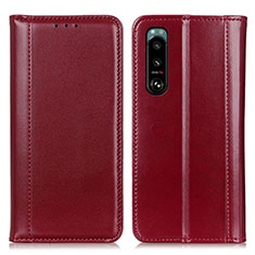 Coque Portefeuille Livre Cuir Etui Clapet M05L pour Sony Xperia 5 III SO-53B Rouge
