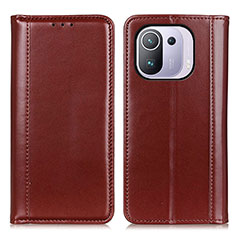 Coque Portefeuille Livre Cuir Etui Clapet M05L pour Xiaomi Mi 11 Pro 5G Marron