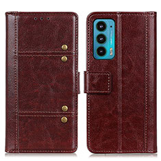 Coque Portefeuille Livre Cuir Etui Clapet M06L pour Motorola Moto Edge Lite 5G Marron