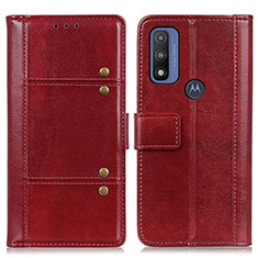 Coque Portefeuille Livre Cuir Etui Clapet M06L pour Motorola Moto G Pure Rouge