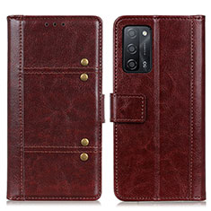 Coque Portefeuille Livre Cuir Etui Clapet M06L pour Oppo A53s 5G Marron