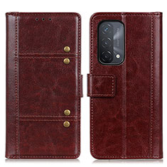 Coque Portefeuille Livre Cuir Etui Clapet M06L pour Oppo A54 5G Marron