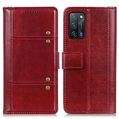 Coque Portefeuille Livre Cuir Etui Clapet M06L pour Oppo A55 5G Rouge