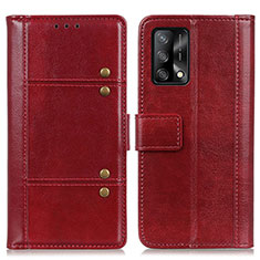 Coque Portefeuille Livre Cuir Etui Clapet M06L pour Oppo A74 4G Rouge