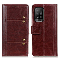 Coque Portefeuille Livre Cuir Etui Clapet M06L pour Oppo A95 5G Marron