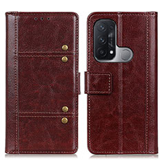 Coque Portefeuille Livre Cuir Etui Clapet M06L pour Oppo Reno5 A Marron