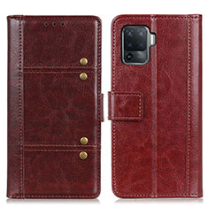 Coque Portefeuille Livre Cuir Etui Clapet M06L pour Oppo Reno5 F Marron