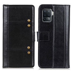 Coque Portefeuille Livre Cuir Etui Clapet M06L pour Oppo Reno5 F Noir