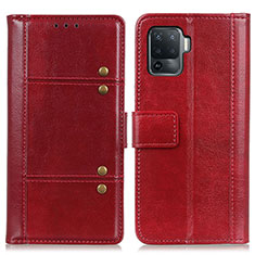 Coque Portefeuille Livre Cuir Etui Clapet M06L pour Oppo Reno5 F Rouge